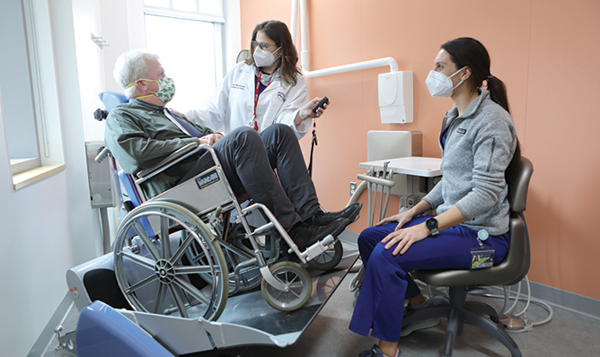 dentists working with disabled patient