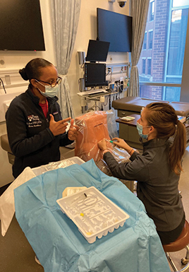 students working in hospital